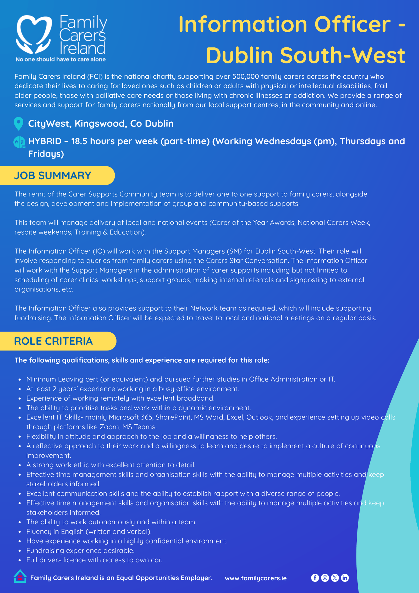 Information Officer - Dublin South-West