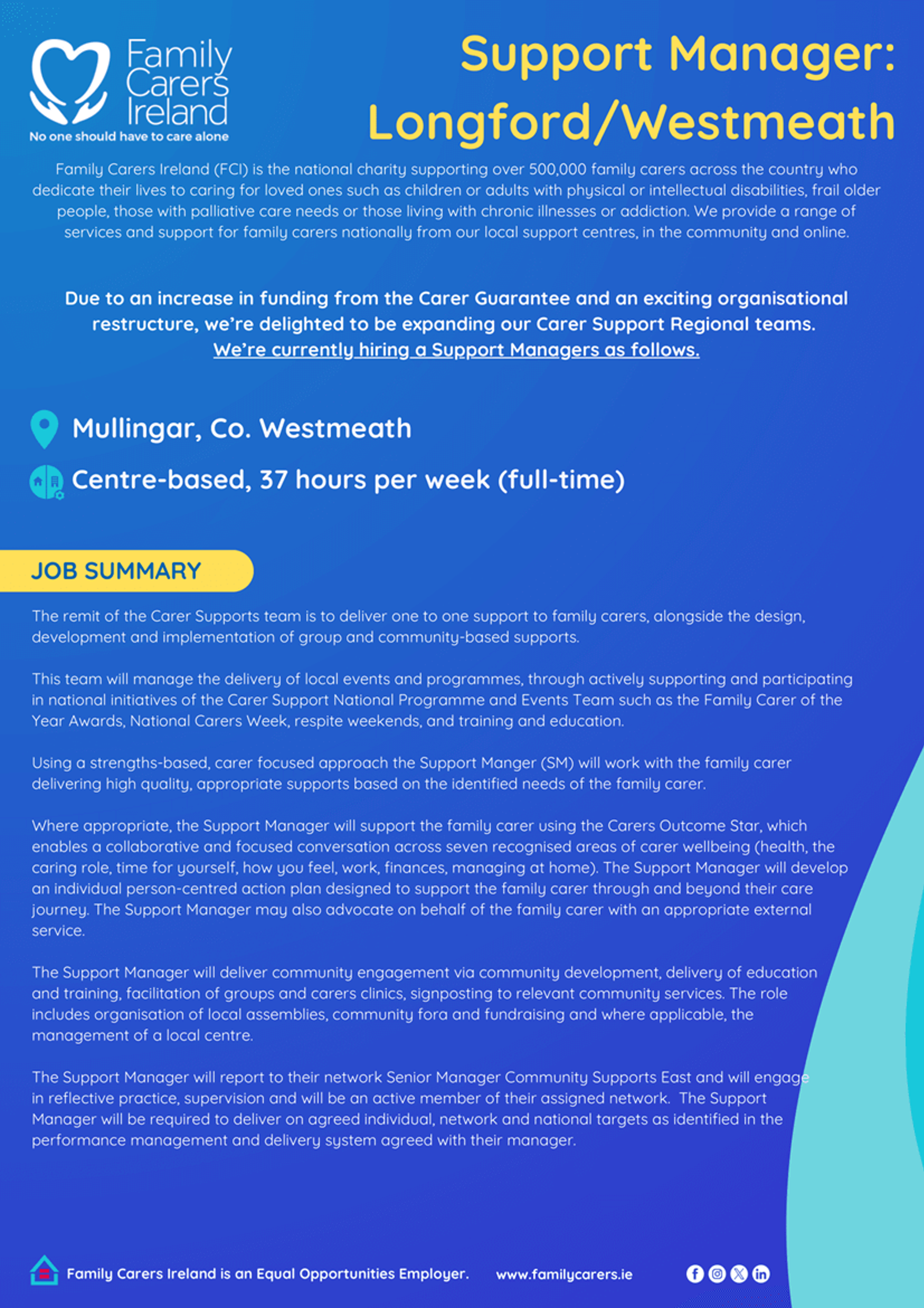 Support Manager - Longford/Westmeath