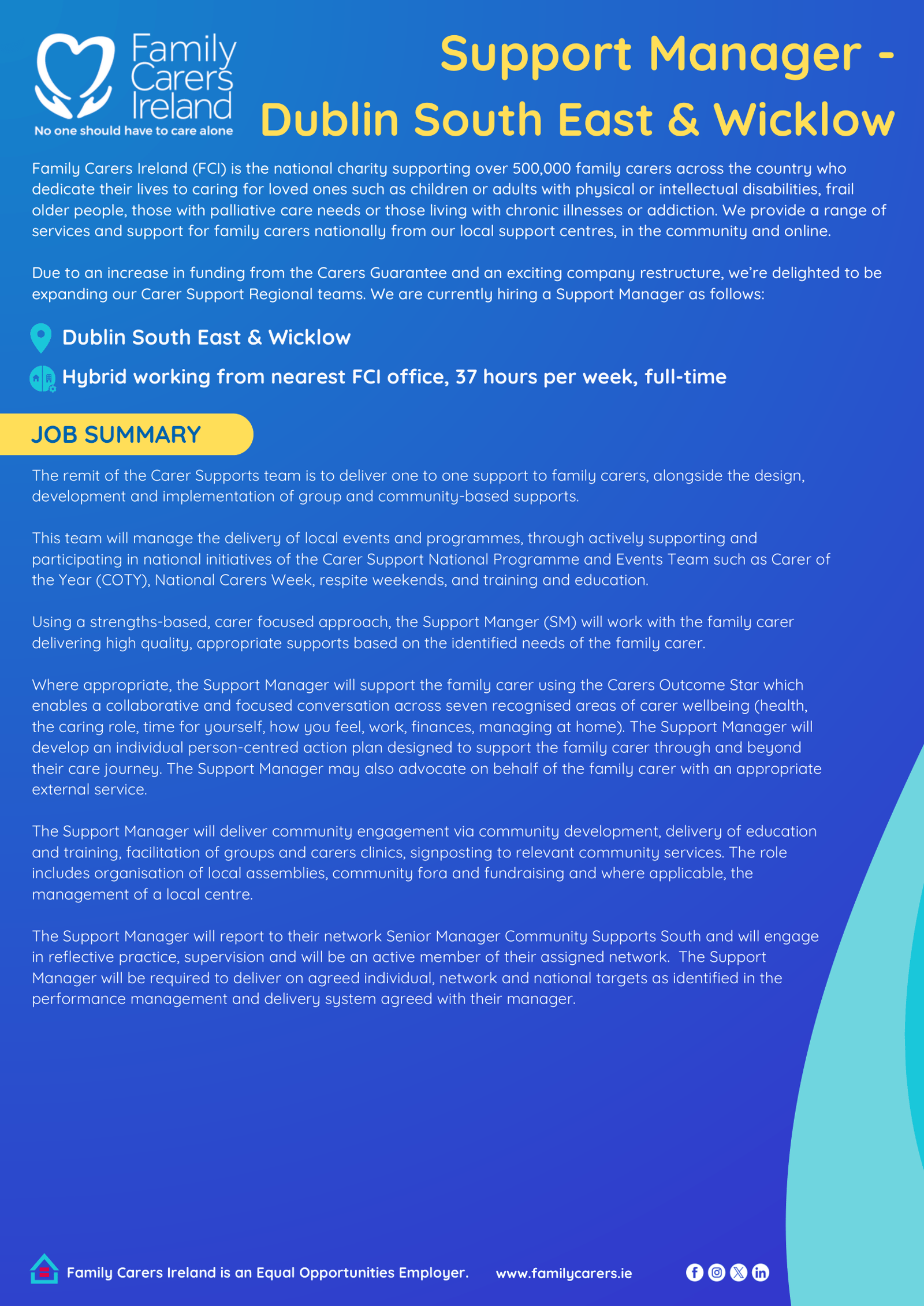 Support Manager - Dublin South East & Wicklow