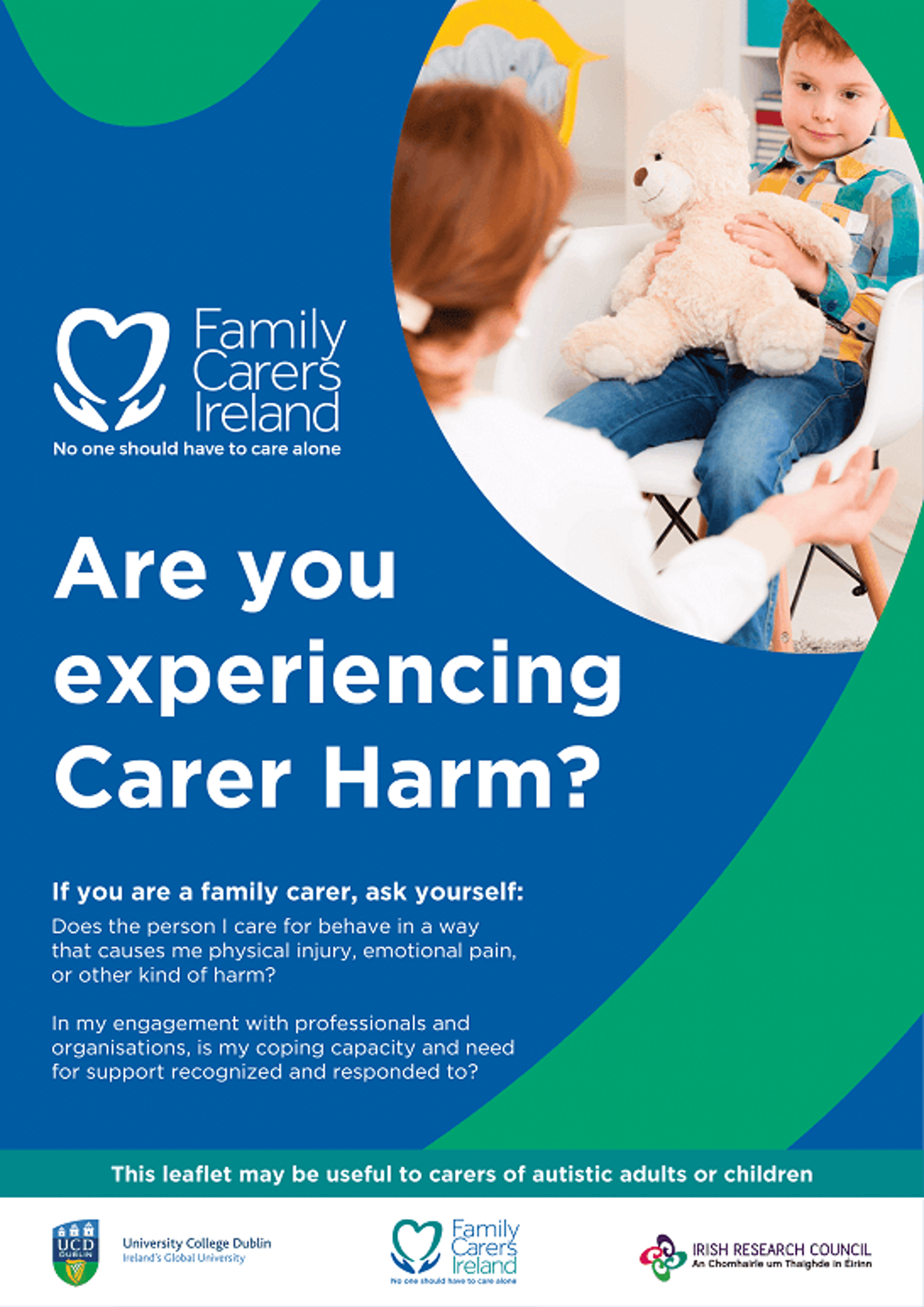 Carer harm information leaflet for family carers of autistic adults or children