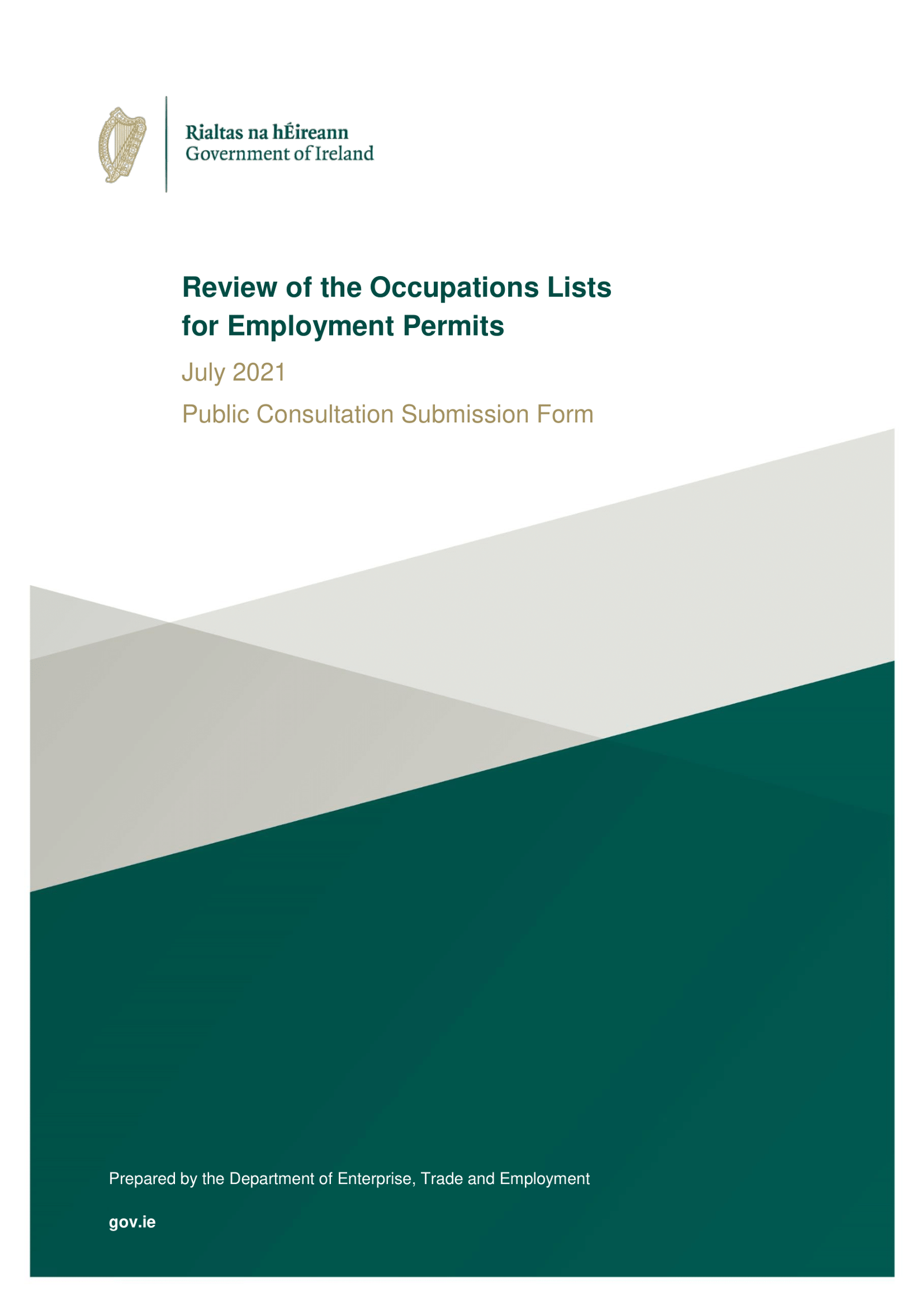 Submission On Occupations Lists For Employment Permits (2021)