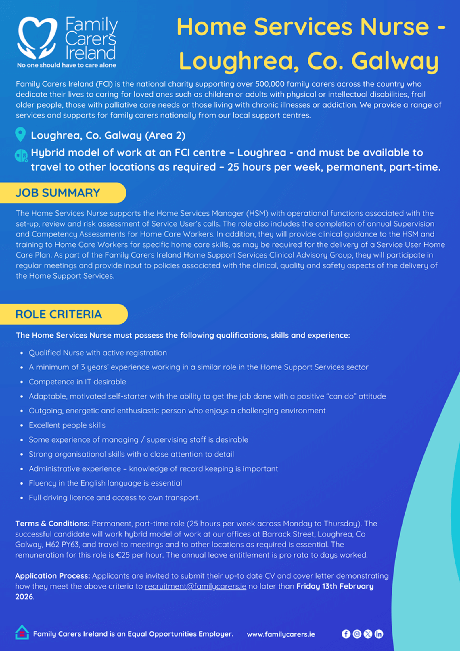 Home Services Nurse: Loughrea, Co. Galway