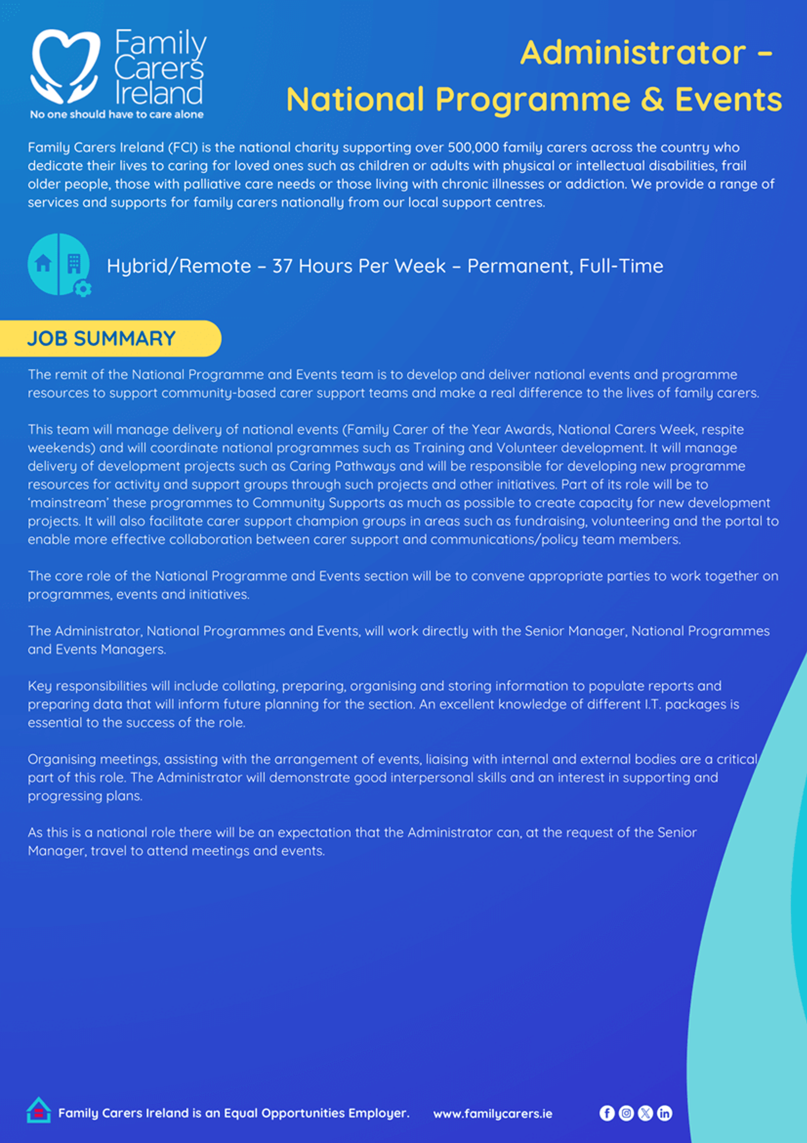 Administrator: National Programme & Events