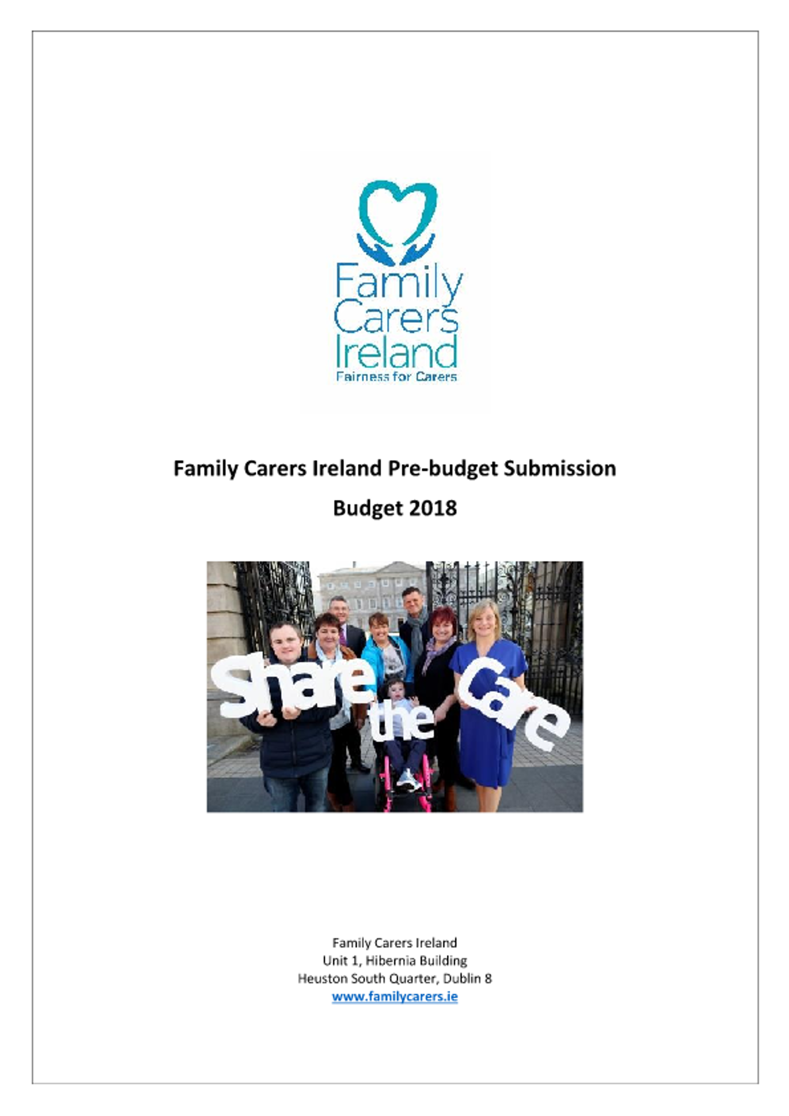 2018 Pre-Budget Submission: Share The Care (2017)